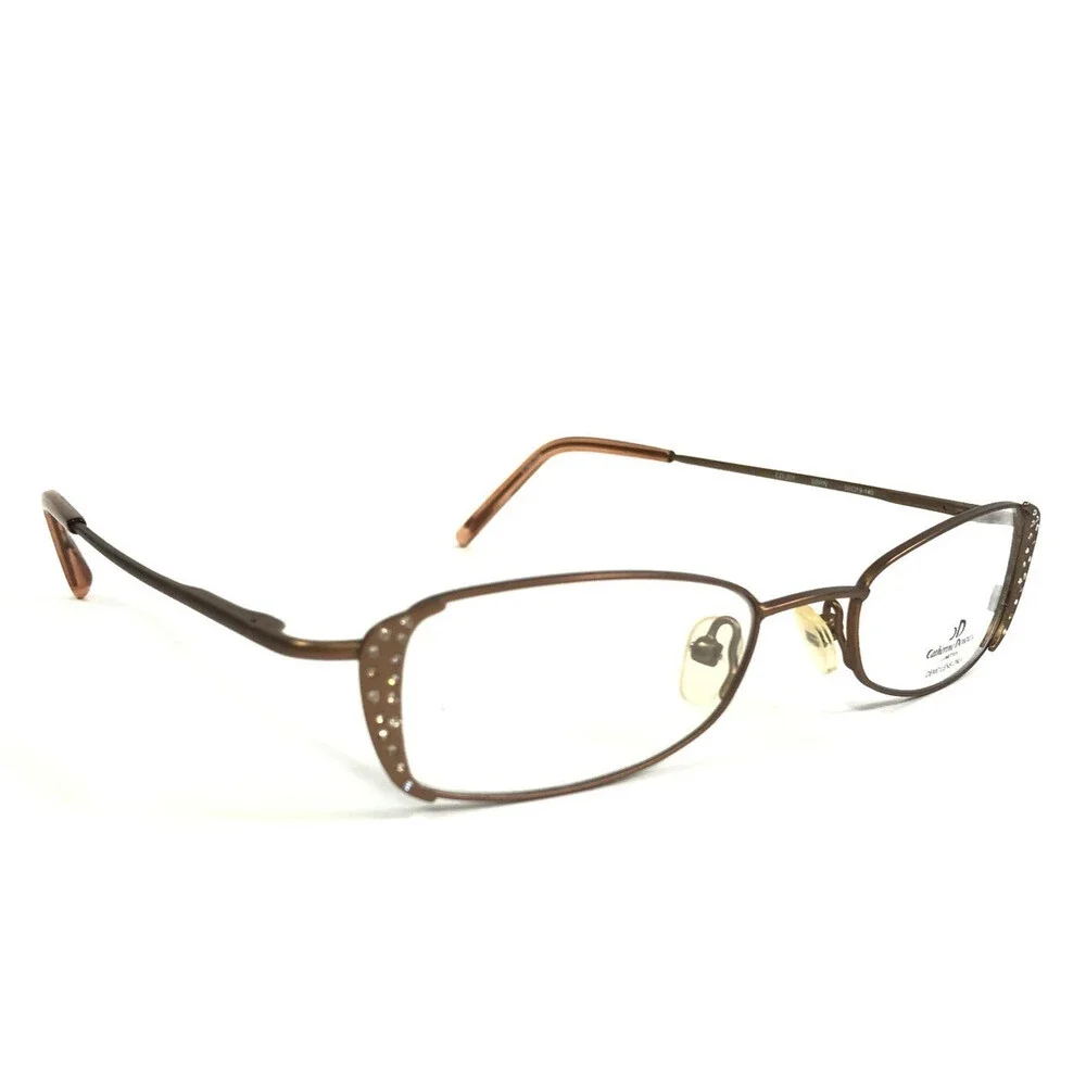Catherine Deneuve Eyeglasses Frames CD-201 SBRN Satin Brown Crystals 50-19-140